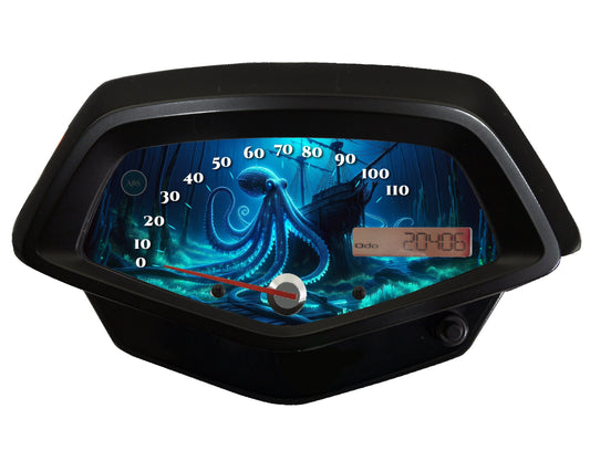 Blue Honda Fury Faceplates blue octopus with ship wreck