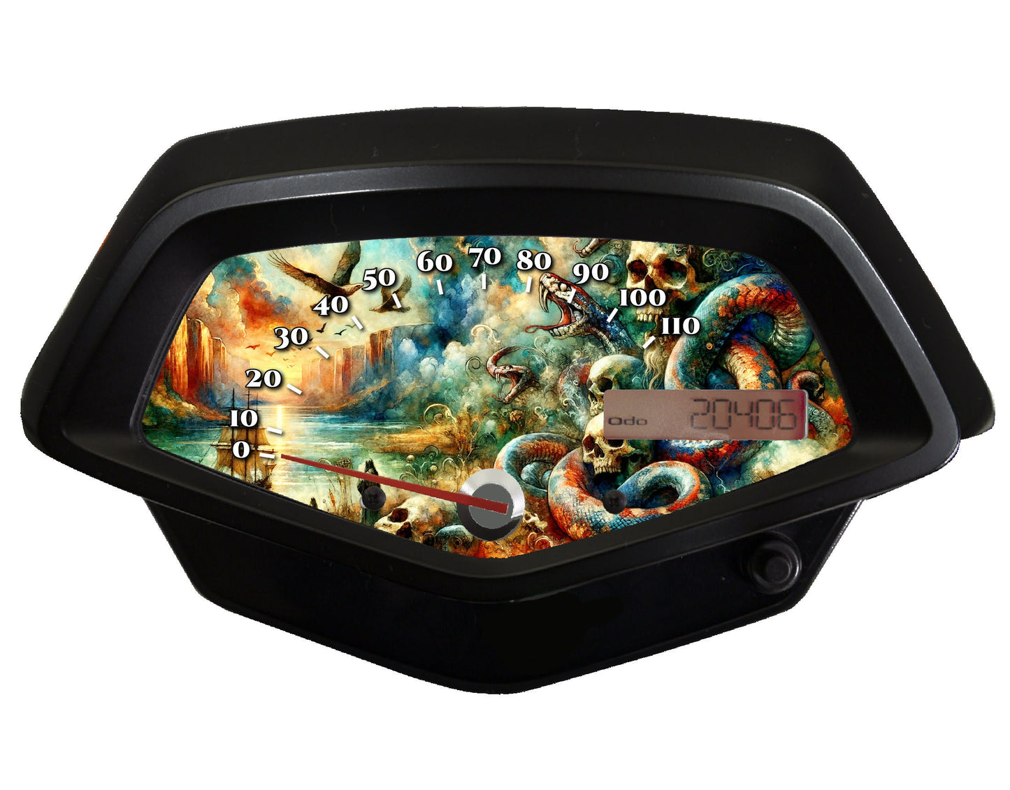 Honda Fury Faceplate Fantasy Pirate Ship, Skulls, Octopus