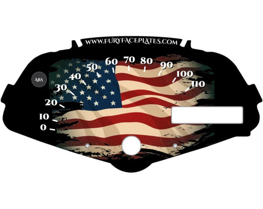Patriotic Honda Fury American Flag Speedometer Faceplate