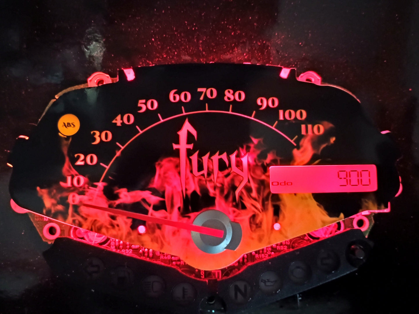 Honda Fury Faceplate Yellow Flames