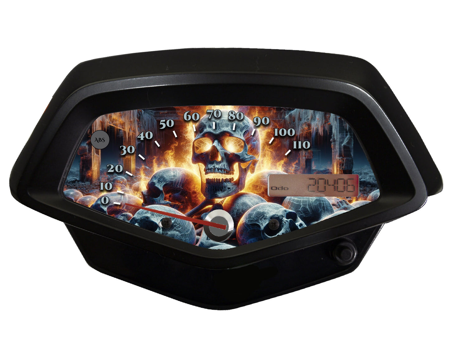 Honda Fury Faceplate Skulls Stacked Up with Flames