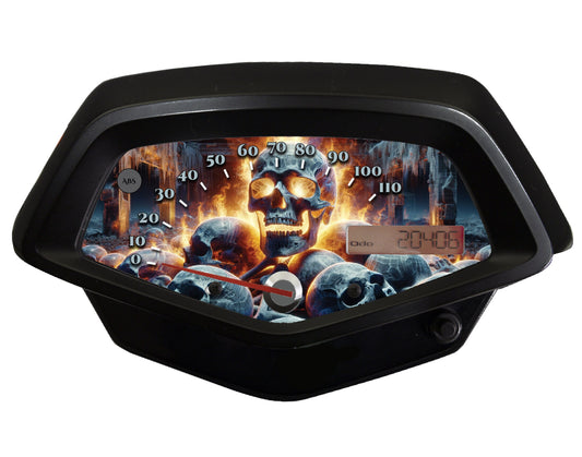 Honda Fury Faceplate Skulls Stacked Up with Flames