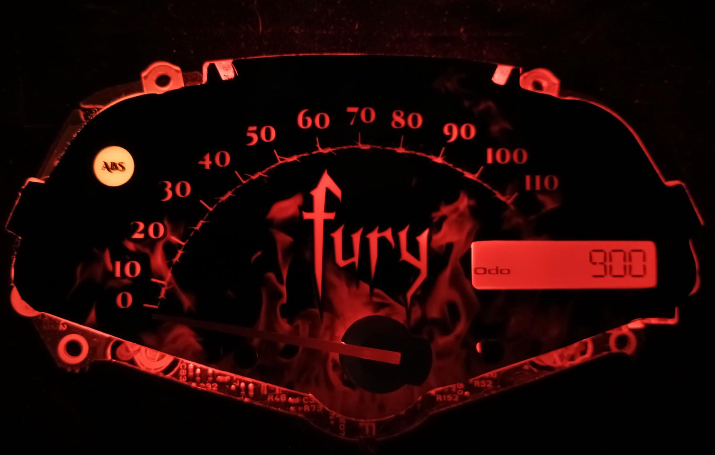 Honda Fury Faceplate Red Flames