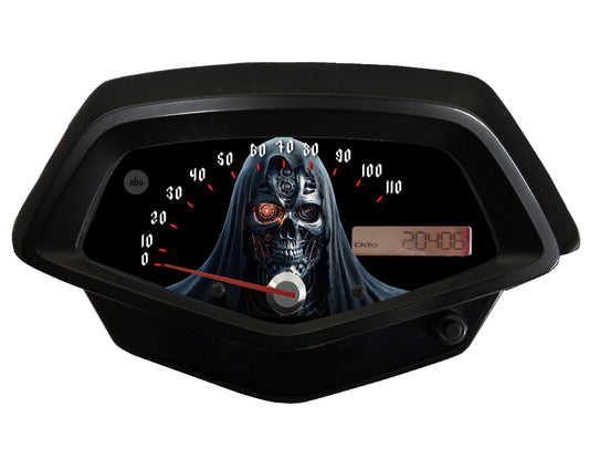 Honda Fury Faceplate Skull with Glowing Eyes for Speedometer