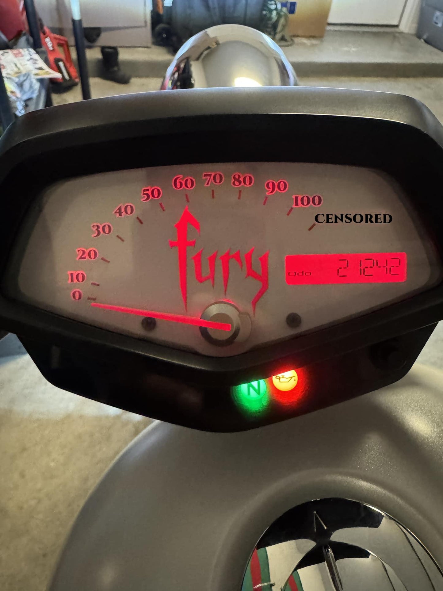 White & Red Honda Fury accessory Faceplate for Speedometer Background VT1300