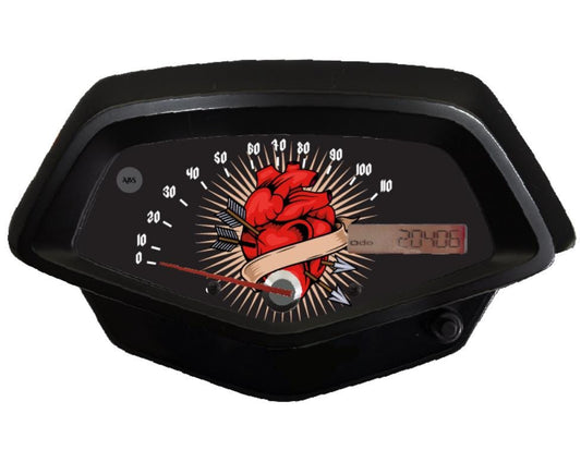Old School Heart Tattoo Inspired Honda Fury Accessory Faceplate for Speedometer Background VT1300