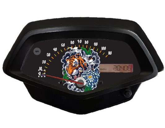 Old School Tiger Tattoo Inspired Honda Fury Accessory Faceplate for Speedometer Background VT1300