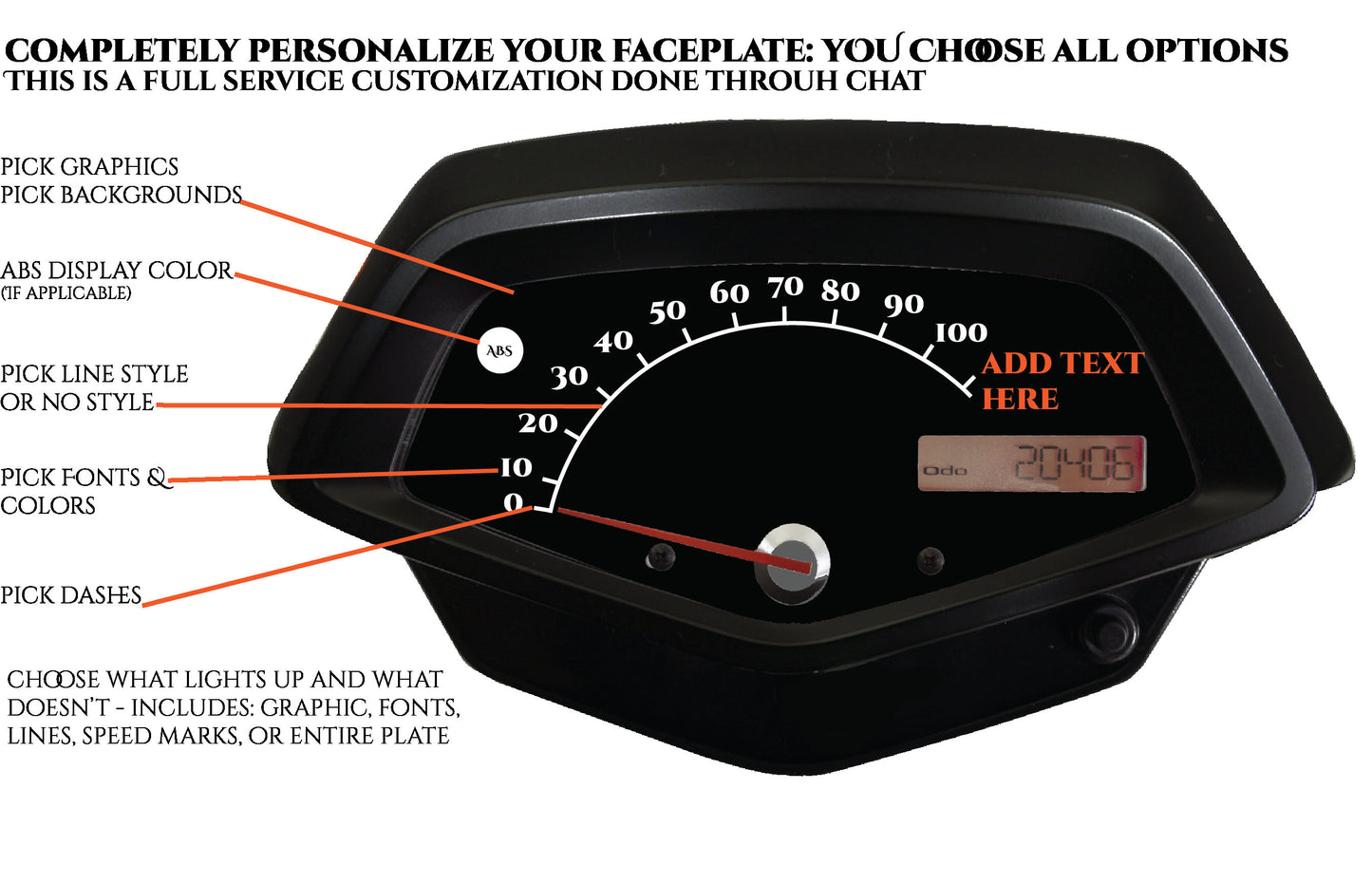 Honda Fury Faceplate You Pick Options