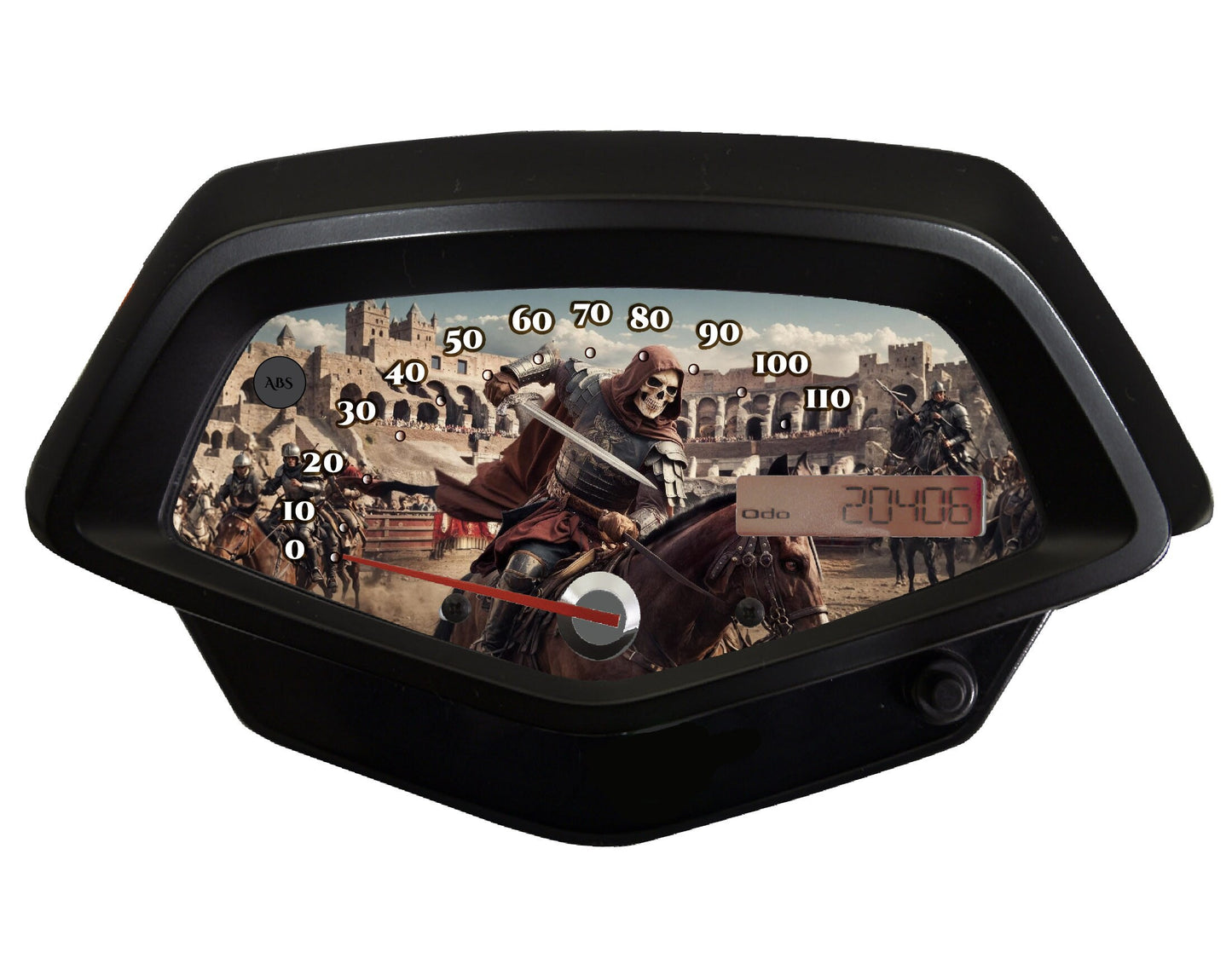 Honda Fury Faceplate Skull Gladiator Riding Horse in Arena