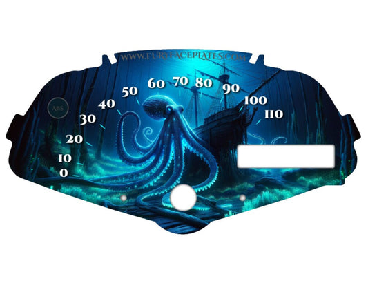 Blue Honda Fury Faceplates blue octopus with ship wreck
