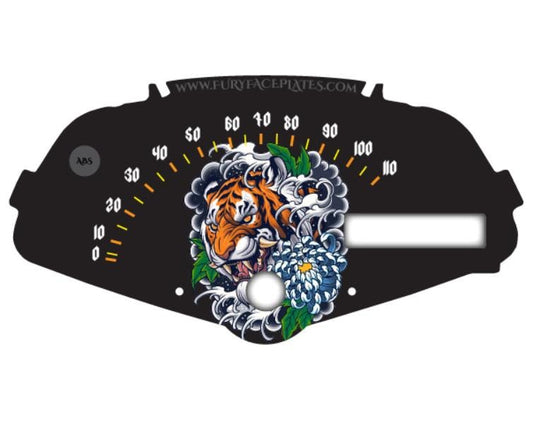 Old School Tiger Tattoo Inspired Honda Fury Accessory Faceplate for Speedometer Background VT1300