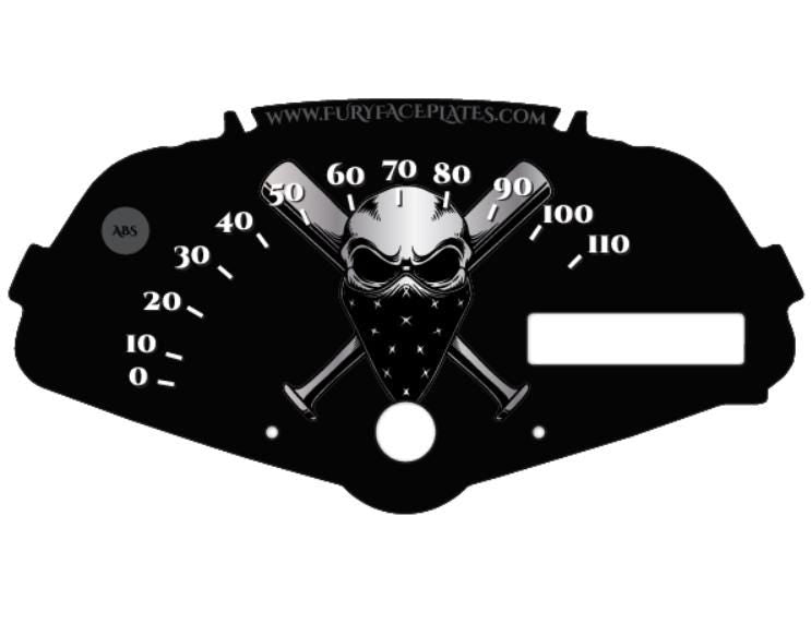 Skull Bandana Honda Fury Faceplate Gray / Silver