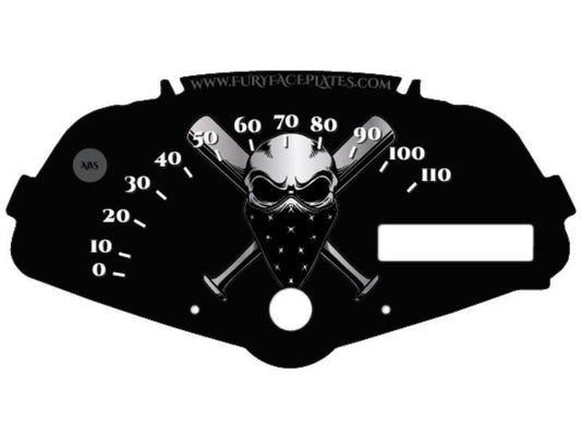 Skull Bandana Honda Fury Faceplate Gray / Silver