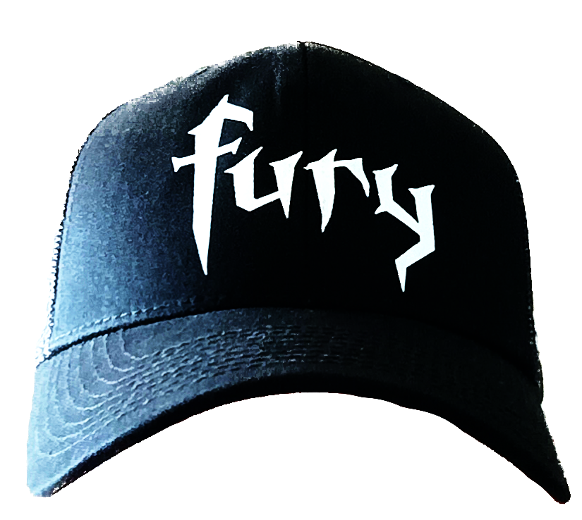 Hats with Skull Mesh and Fury Text