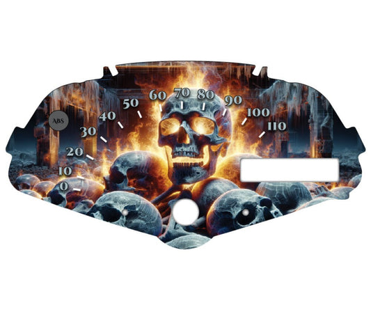 Honda Fury Faceplate Skulls Stacked Up with Flames