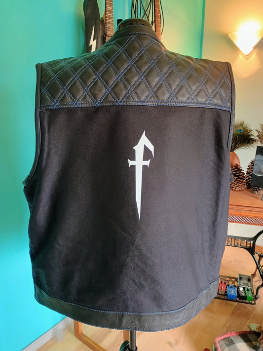 Biker Vest w/ Blue Stitching Fury Logo