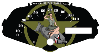 Adventure Green Honda Fury accessory Faceplate Bomber Girl 2024 & 2025 Military Theme for Speedometer Background