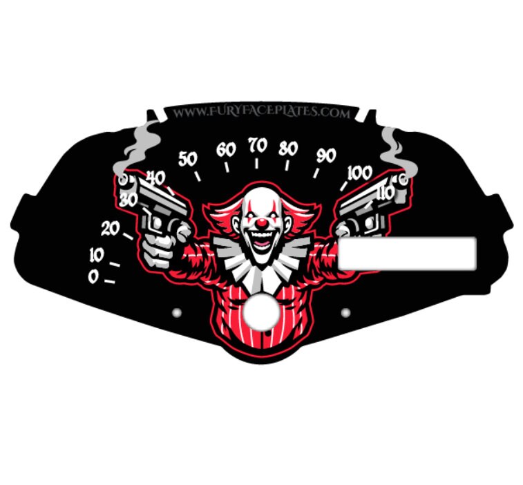 Clown with smoking guns Honda Fury Speedometer Faceplate