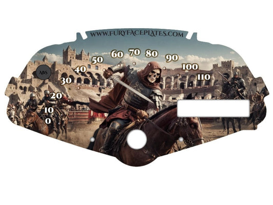 Honda Fury Faceplate Skull Gladiator Riding Horse in Arena