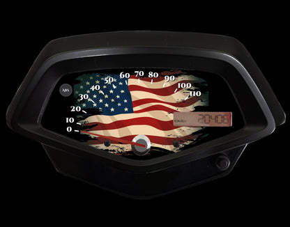 Patriotic Honda Fury American Flag Speedometer Faceplate