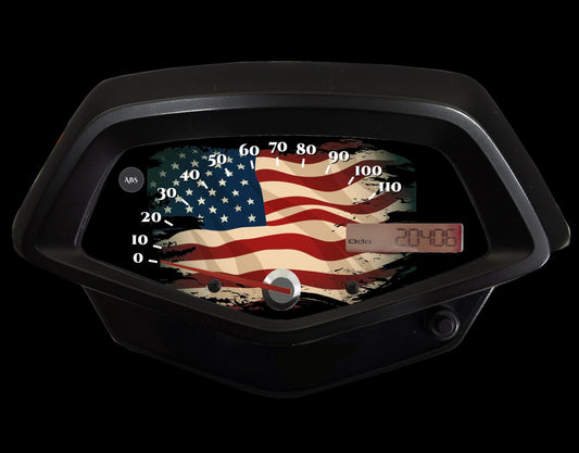 Patriotic Honda Fury American Flag Speedometer Faceplate