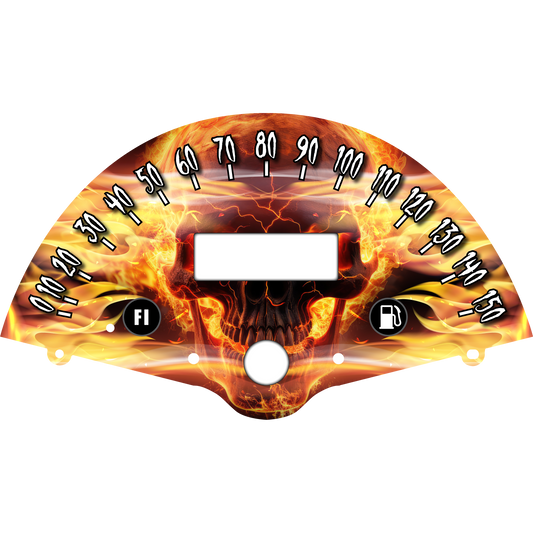 Honda VTX1800 Fire Skull Faceplate Background
